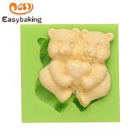 Animal Mould Couple Teddy Bears Fondant Silicone Molds for cake decorating Colour Random