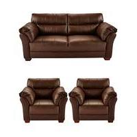 Ancona Leather 3 Seater plus 2 Chairs