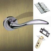 ancon mediterranean fire lever on rose satin chrome handle pack