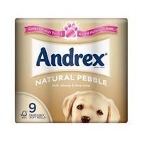 Andrex Toilet Rolls 2-Ply 240 Sheets Natural Pebble (Pack of 9 Rolls)