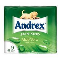Andrex Toilet Rolls 2-Ply 160 Sheets Aloe Vera Rippled (Pack of 9 Rolls)