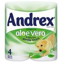 andrex aloevera toilet rolls 2 ply 240 sheets white pack of 4 rolls