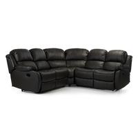 Anton Reclining Leather Corner Sofa Brown