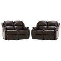 Anton 2 and 2 Seater Recliner Suite Brown