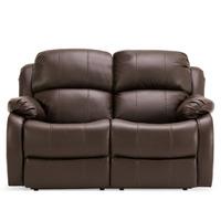 Anton Reclining Leather 2 Seater Sofa Brown