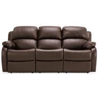 Anton Reclining Leather 3 Seater Sofa Brown