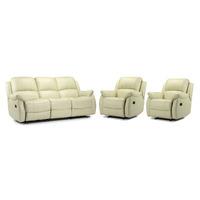 Anton 3 Seater and 2 Armchair Recliner Suite Cream