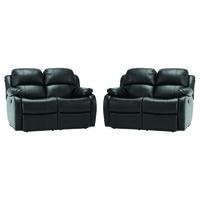 Anton 2 and 2 Seater Recliner Suite Black