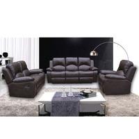 antasia bonded leather 3 and 2 seater sofa set in brown