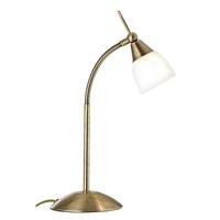 Antique Brass Finish Touch Table Lamp With Opal Glass Shade