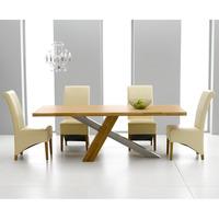 antonio solid oak dining table and 6 barcelona dining chairs