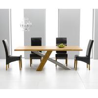 Antonio Solid Oak Dining Table And 6 Roma Dining Chairs