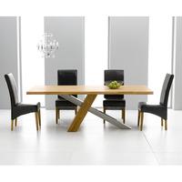 Antonio 195cm Solid Oak Dining Table And 8 Roma Chairs