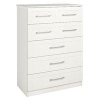 Andante 5 Drawer Chest Split Chest Cream