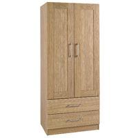 Andante 2 Door 2 Drawer Wardrobe Oak