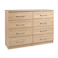 andante 8 drawer wide chest oak