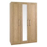 Andante Tall 3 Door Mirrored Wardrobe Oak