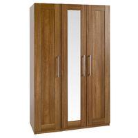 andante 3 door mirrored wardrobe walnut