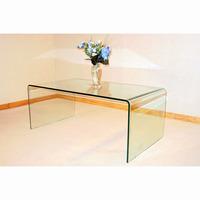 Angola Bent Clear Glass Coffee Table