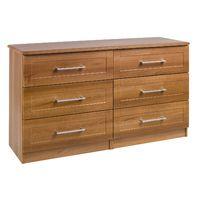 andante 6 drawer wide chest walnut