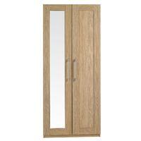 andante tall 2 door mirrored wardrobe oak