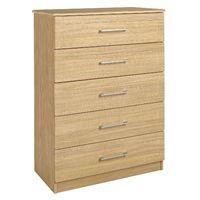 andante 5 drawer chest oak