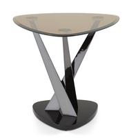 Angela Lamp Table In Smoke Glass And Black Nickel