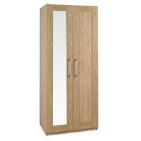 andante 2 door mirrored wardrobe oak