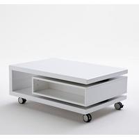 Angela Coffee Table High Gloss White With Pull Out Drawer