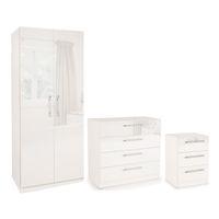 angel high gloss 2 door wardrobe bedroom set