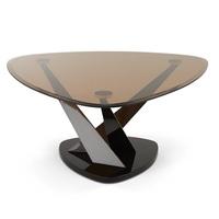 Angela Coffee Table In Smoke Glass And Black Nickel