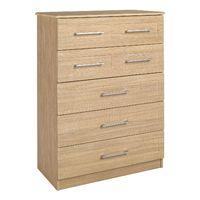 Andante 5 Drawer Chest Split Chest Oak