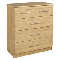 andante 4 drawer chest split chest oak