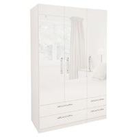 Angel High Gloss 3 Door 4 Drawer Wardrobe