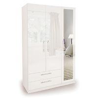 Angel High Gloss 3 Door 2 Wide Drawer Wardrobe