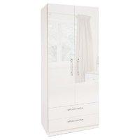 angel high gloss 2 door 2 drawer wardrobe