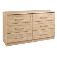 andante 6 drawer wide chest oak