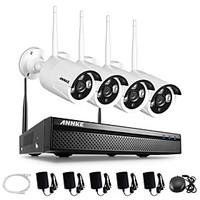 annke 4ch cctv system wireless 960p nvr 4pcs 13mp ir outdoor p2p wifi  ...