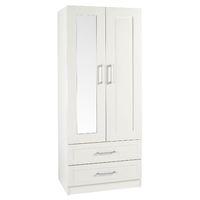 Andante 2 Door 2 Drawer Mirrored Wardrobe Cream