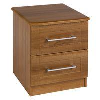 andante 2 drawer bedside walnut