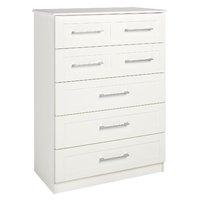 andante 5 drawer chest split chest cream