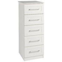 Andante 5 Drawer Tall Boy Wide Chest Cream