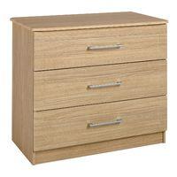 andante 3 drawer chest oak