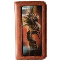 Anne Stokes Phone Case Wallet Brown Fantasy 3D Lenticular Dragon Gothic