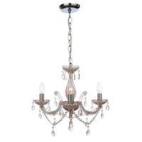 Annelise Crystal Droplets Pink 3 Lamp Pendant