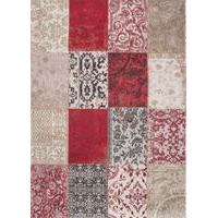 antwerp red floral patchwork rug vintage louis de poortere 170x240