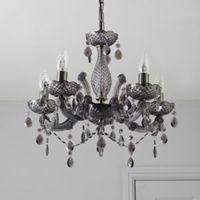 annelise crystal droplets smoked 5 lamp chandelier