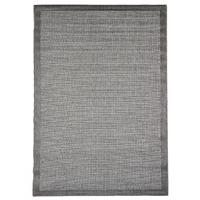 Anti Slip Grey Bordered Outdoor Flatweave Rug - Floorit 160x230