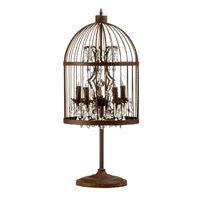 antique birdcage table lamp ironcrystal