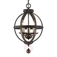 Antique rustic hanging light Alsace with wood